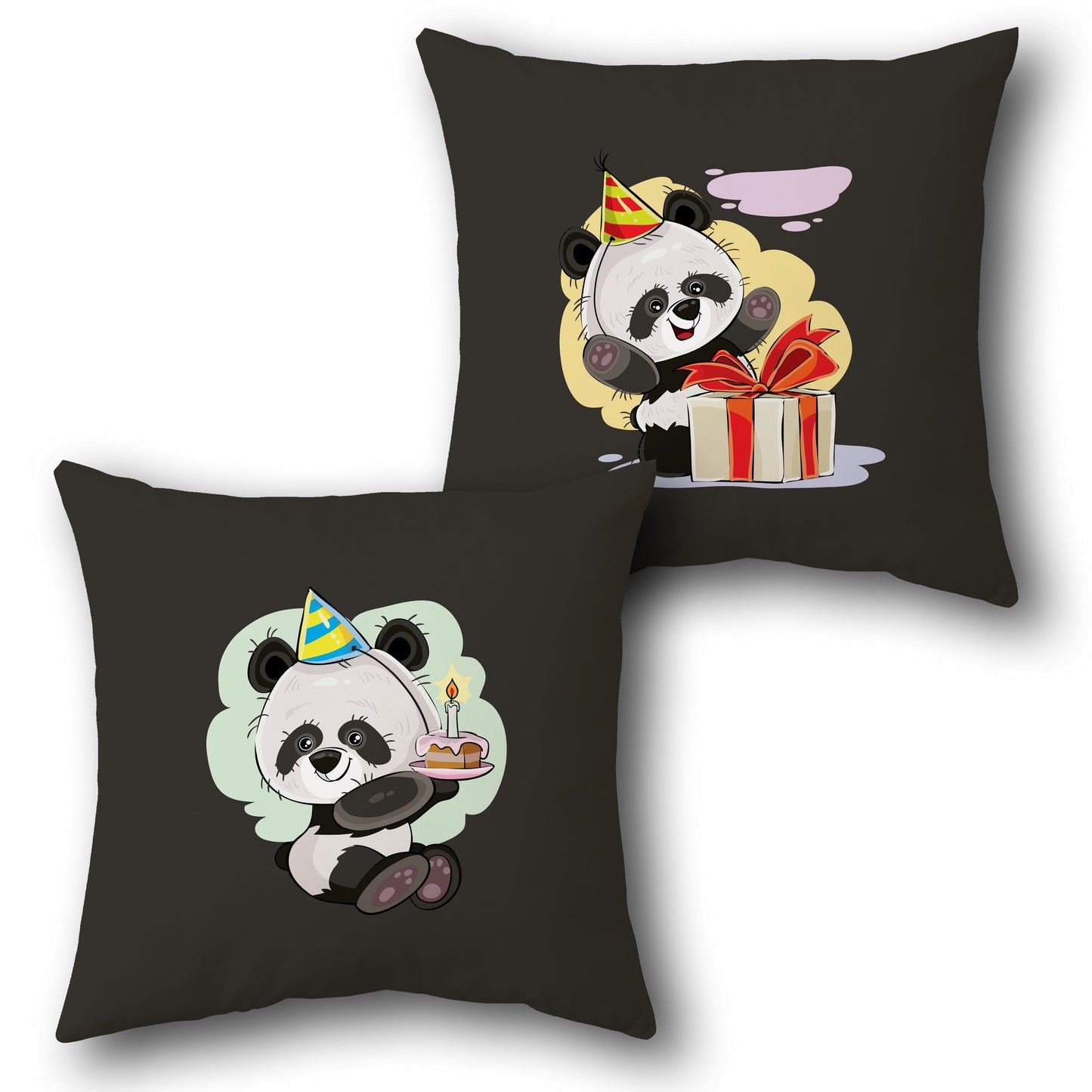 Birthday Panda Celebration Design Cushion Single (Front & Back)