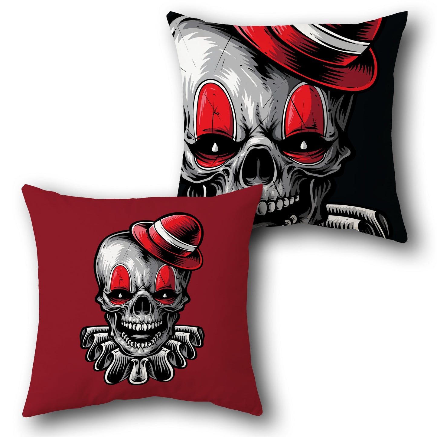 Creepy Clown Skull Design Cushion Single (Front & Back)