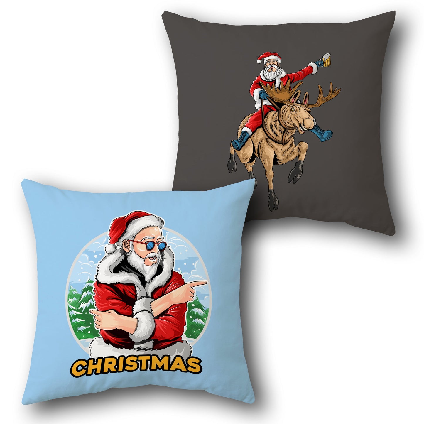 Cool Santa Design Cushion Single (Front & Back)