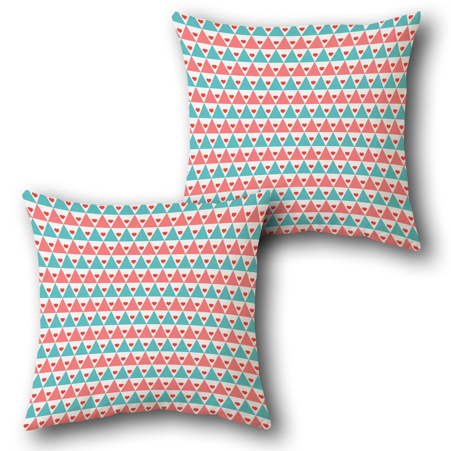 Geometric Hearts Design Cushion Single (Front & Back)
