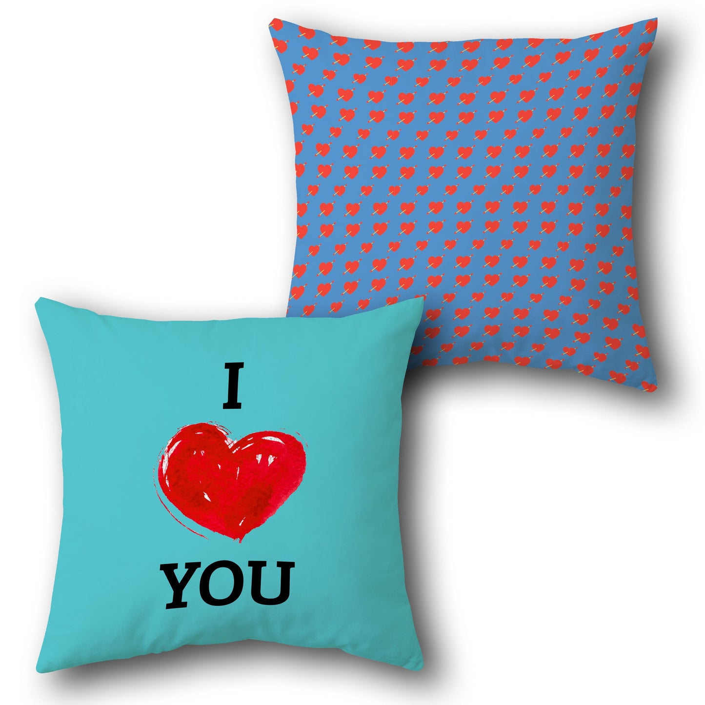I Love You Bold Heart Design Cushion Single (Front & Back)
