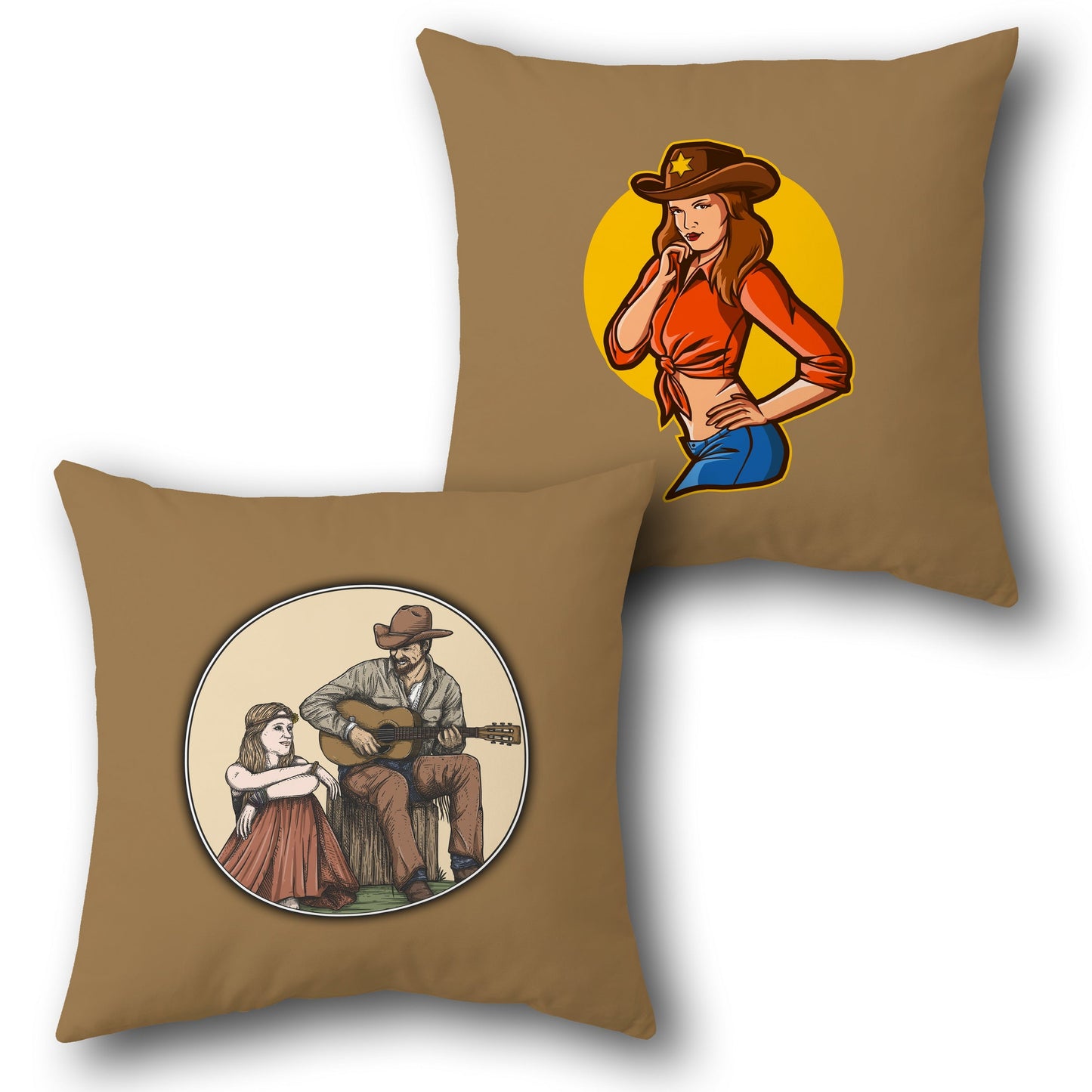 "Cowgirl & Campfire Songs" Western Design Cushion Single (Front & Back)