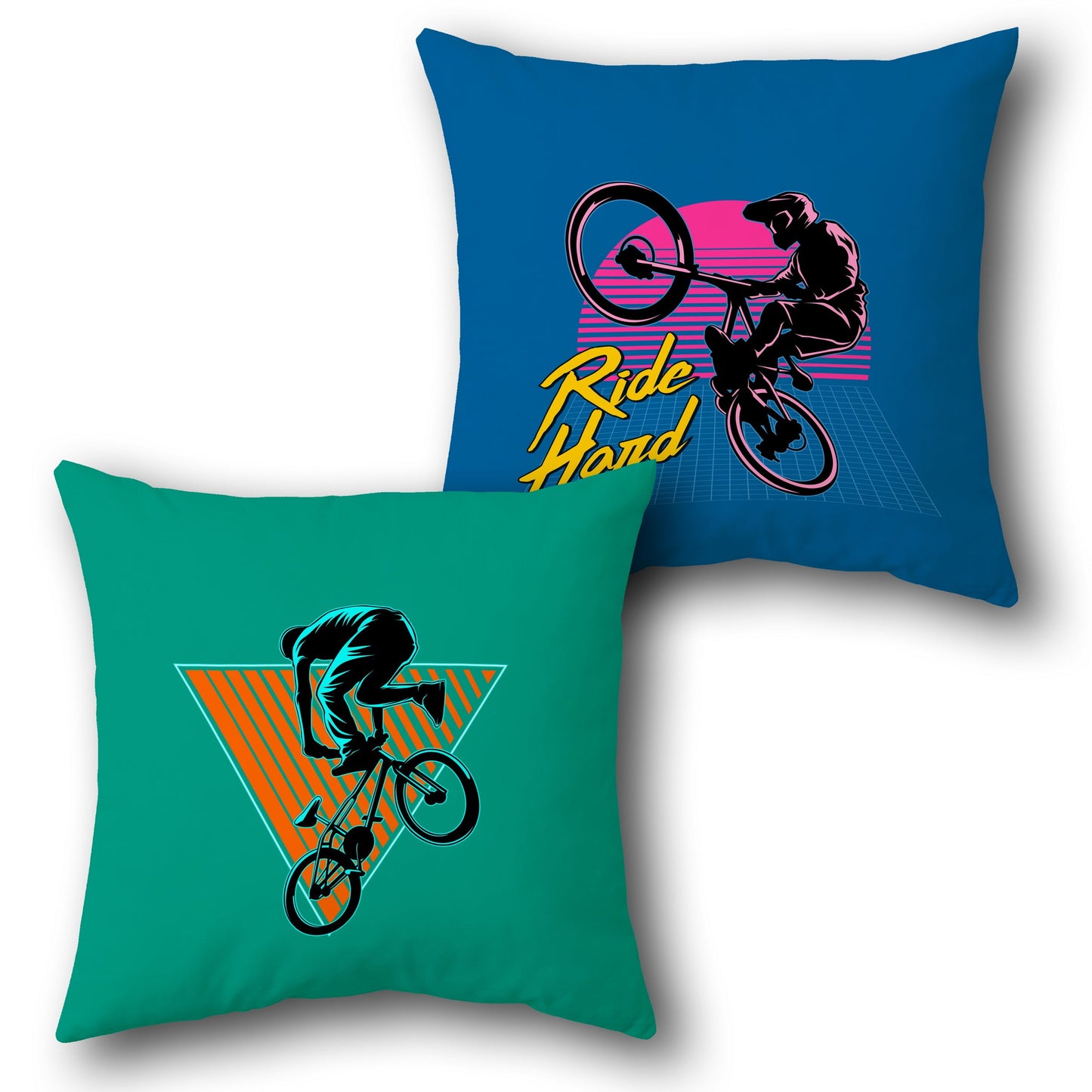 Ride Hard Freestyle BMX Throw Design Cushion Single (Front & Back)