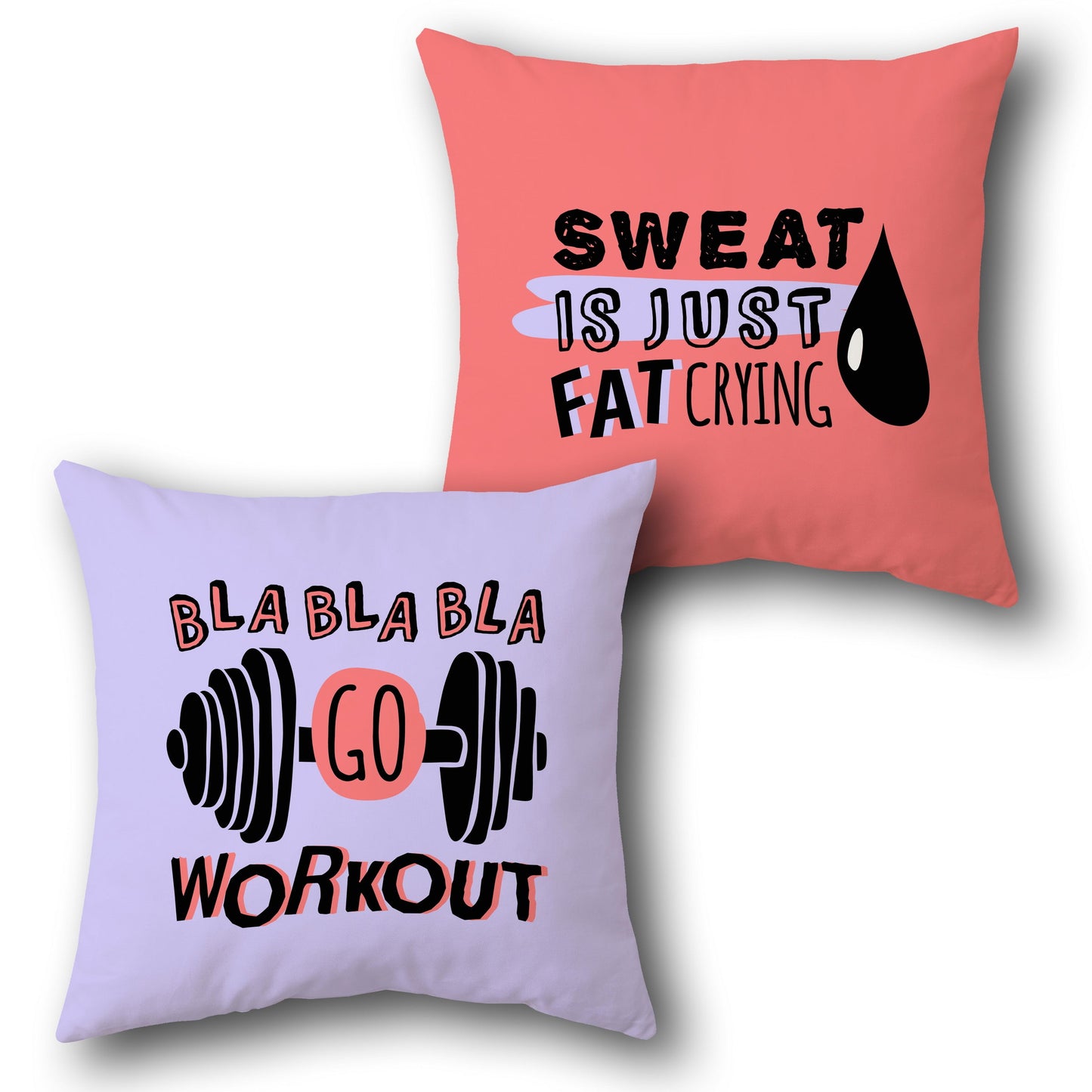 No Excuses Fitness Fun Design Cushion Single (Front & Back)