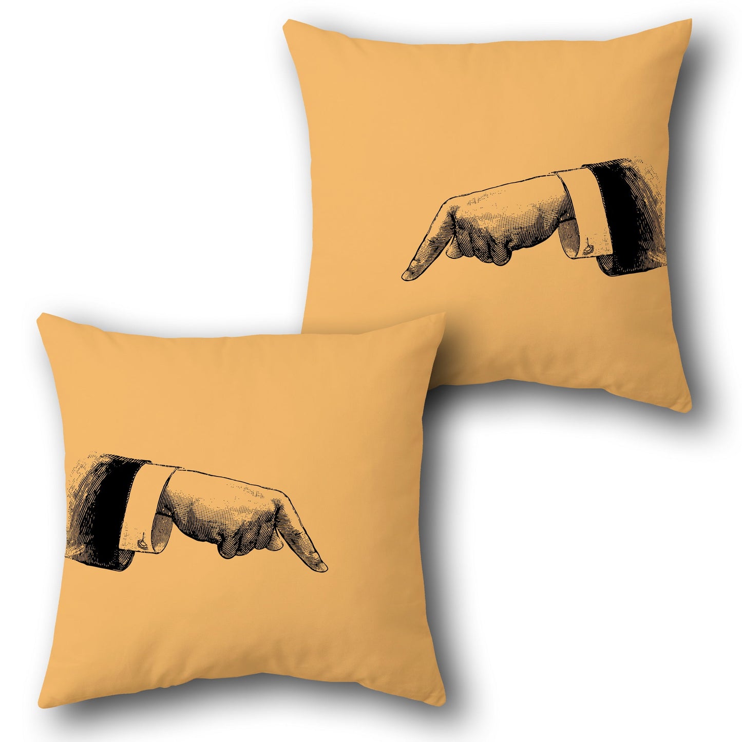 Vintage Pointing Hand Design Cushion Single (Front & Back)