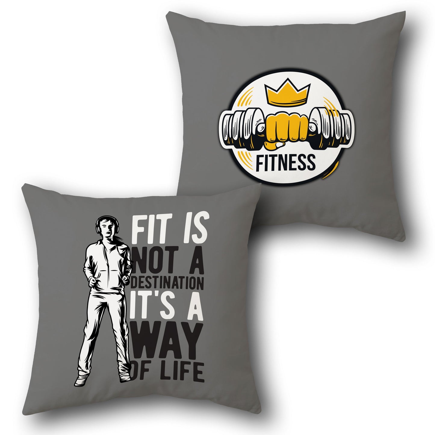 Fitness Motivation Design Cushion Single (Front & Back)