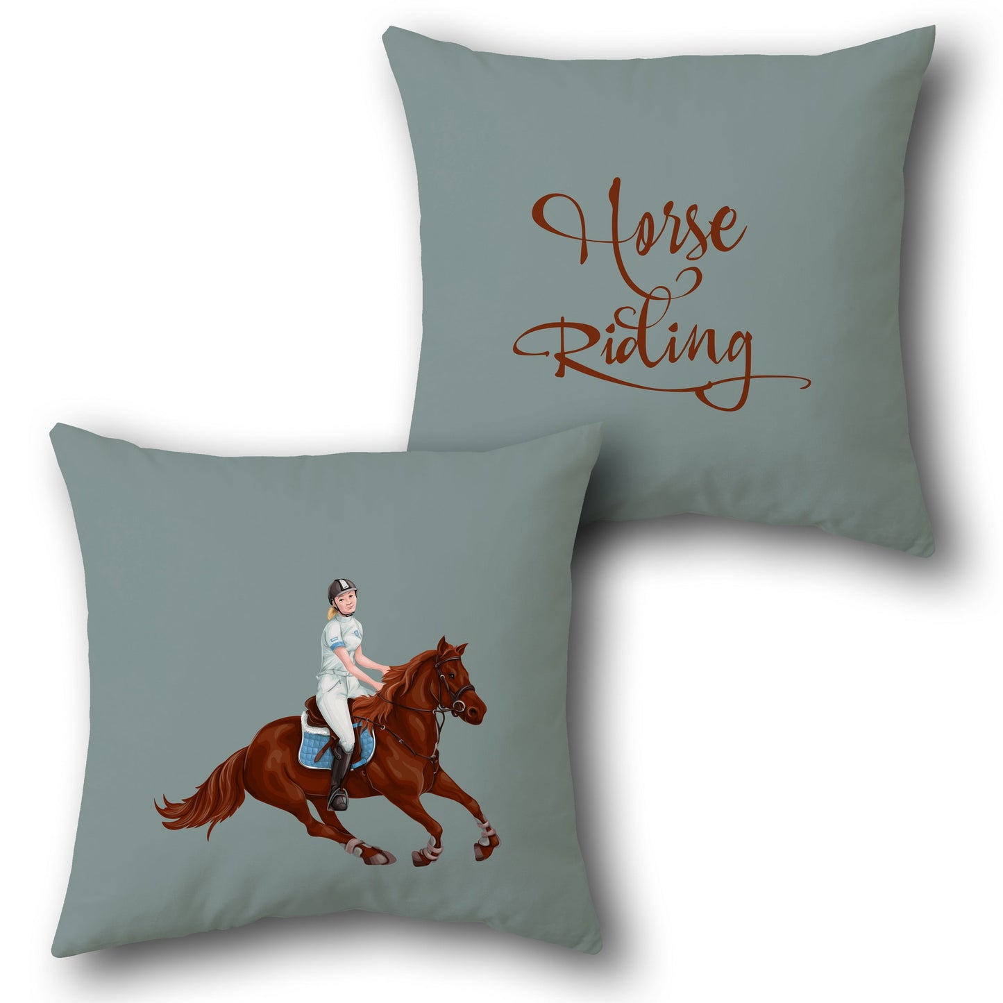 Horse Riding Design Cushion Single (Front & Back)