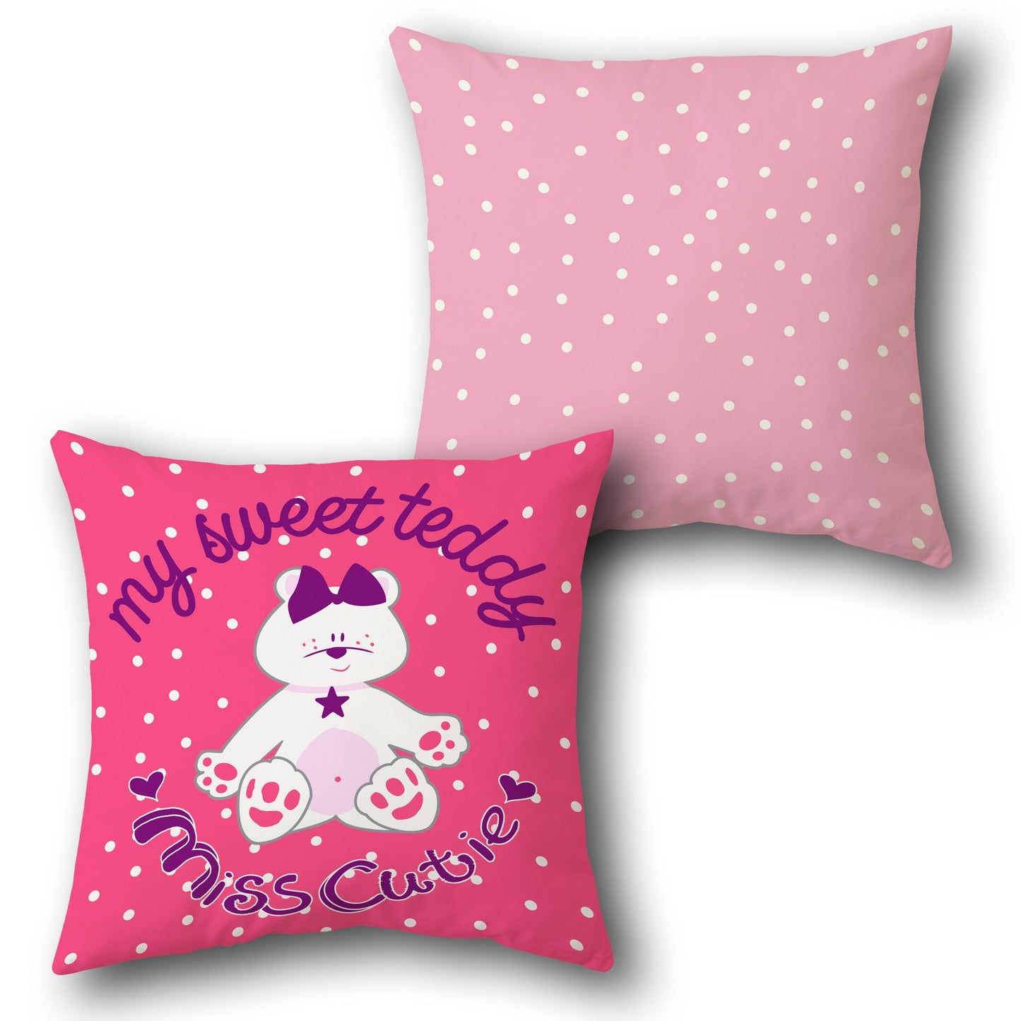 "My Sweet Teddy Miss Cutie" Cushion (Single, Front & Back)