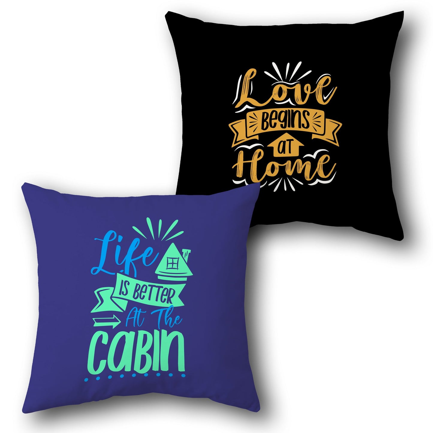 "Cabin Love" Cushion (Front & Back)