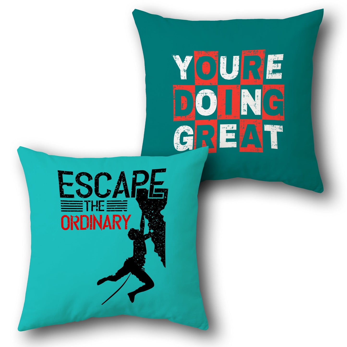 "Escape the Ordinary & You're Doing Great Cushion (Front & Back)"