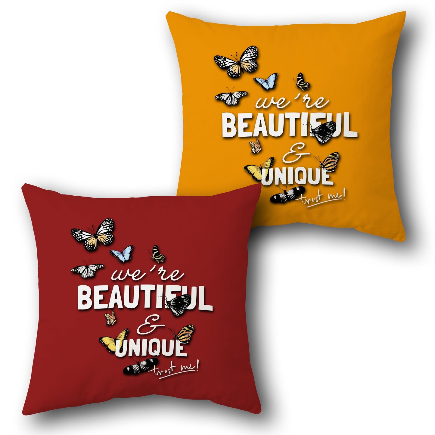 "Beautiful & Unique" Cushion (Front & Back)