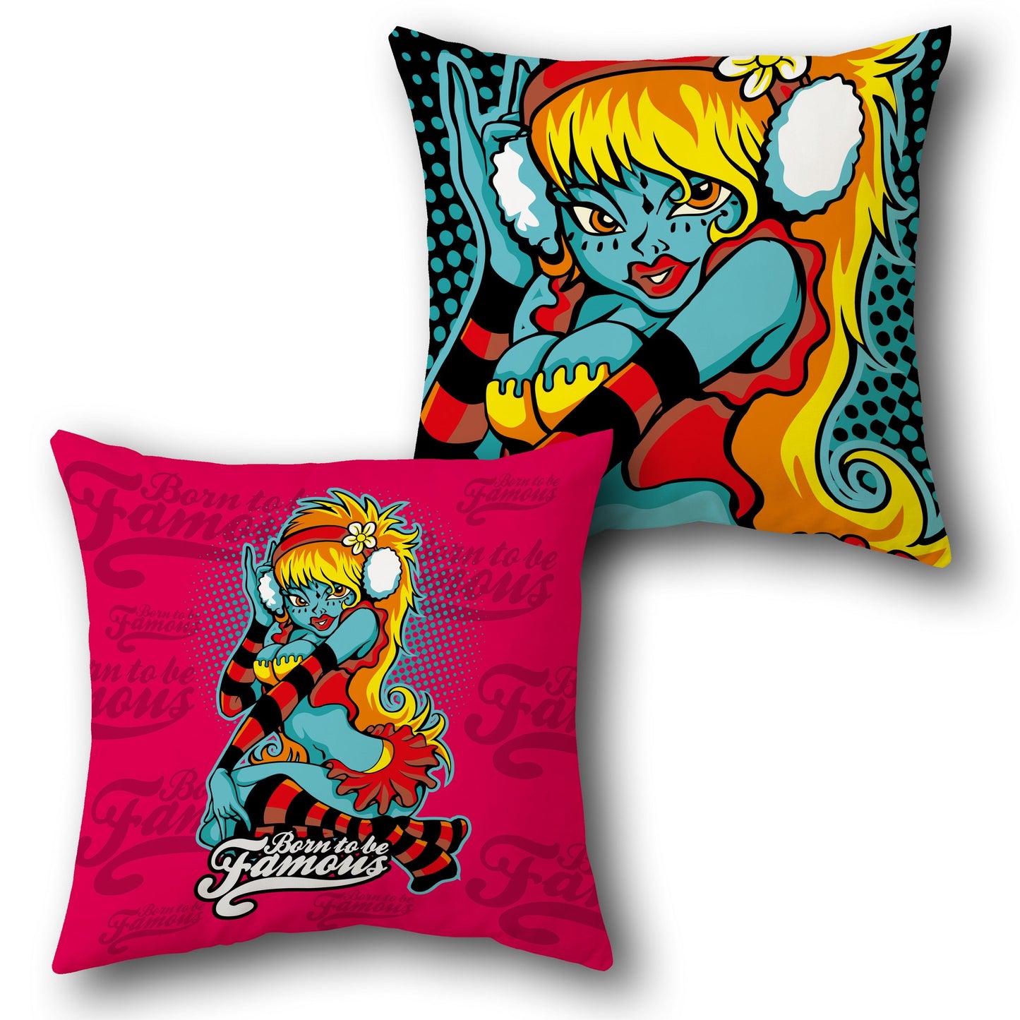 "Born to Be Famous" Cushion (Front & Back)