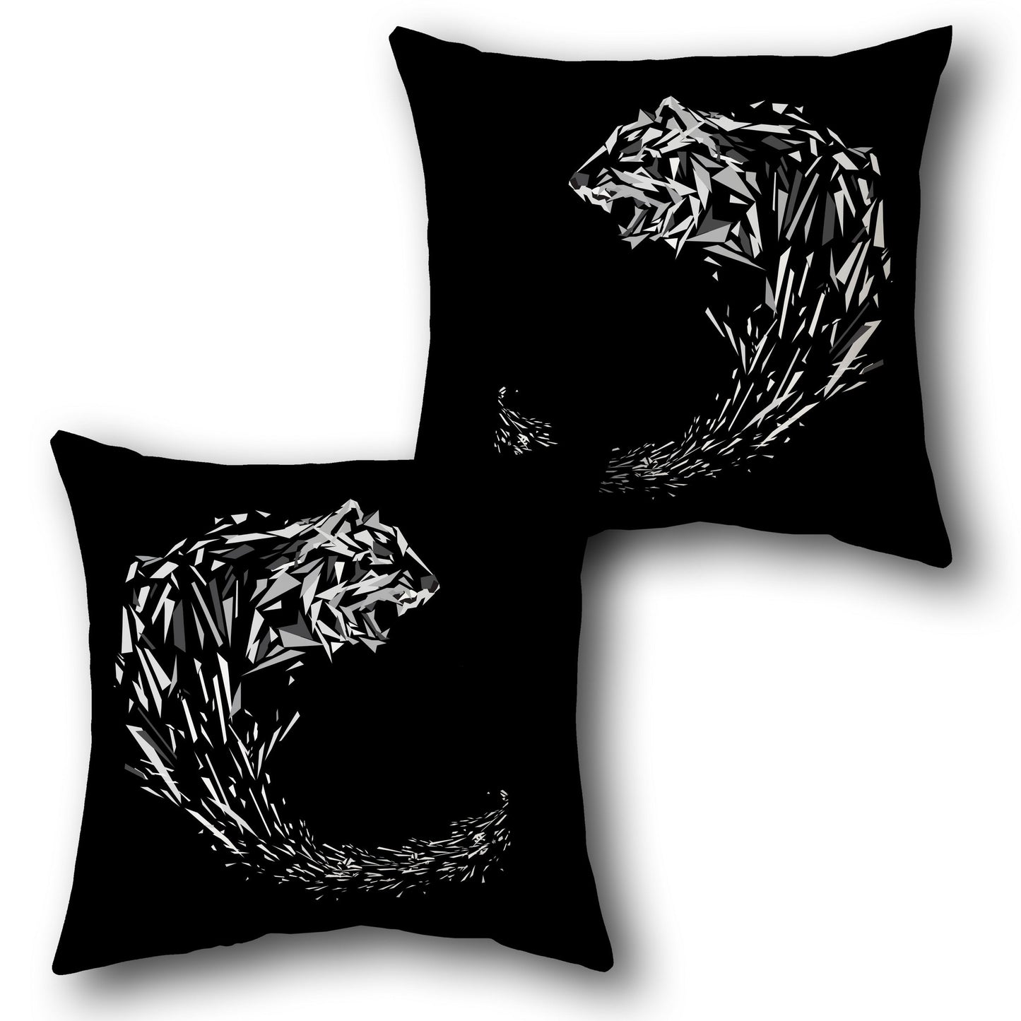 Geometric Tiger Cushion (Single, Front & Back)