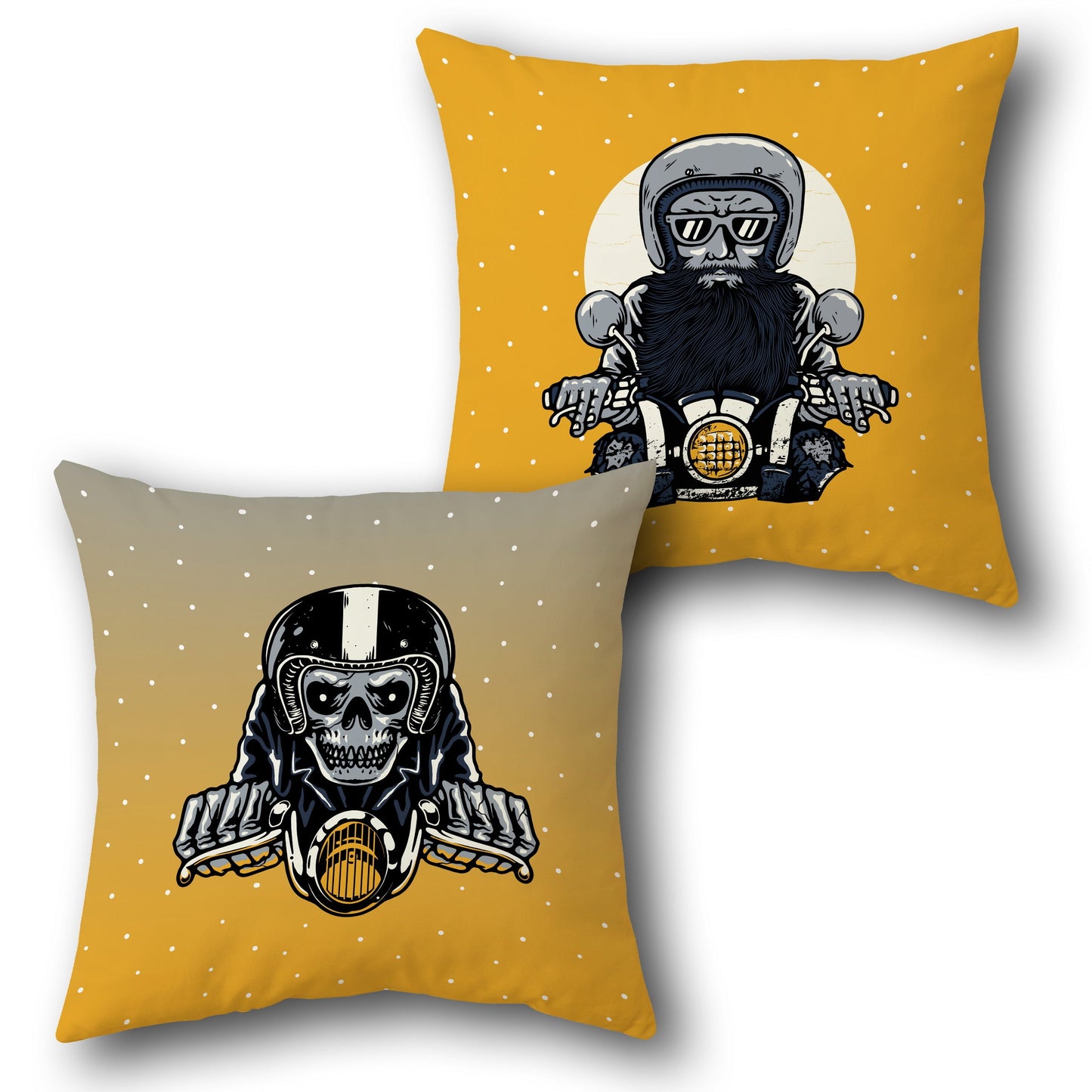 Biker Skeleton Cushion (, Front & Back)