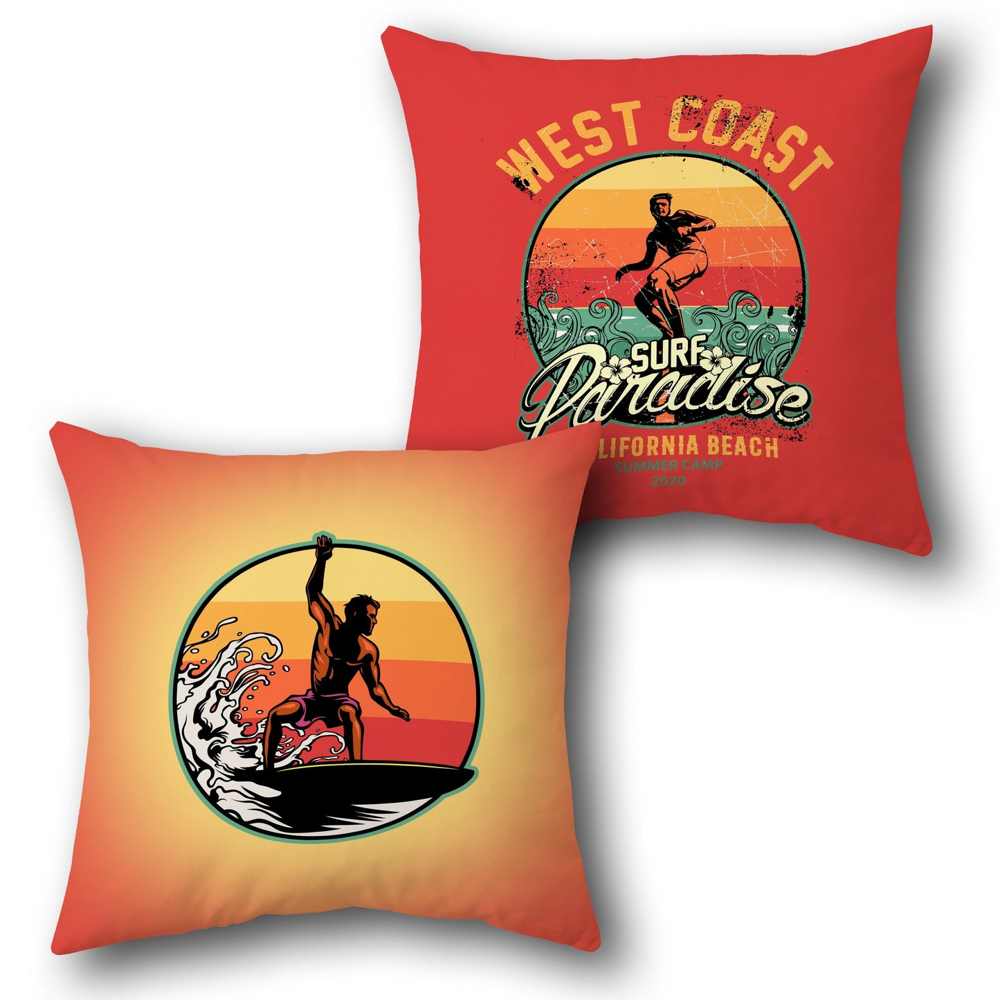"West Coast Surfer Cushion" (Front & Back Design)