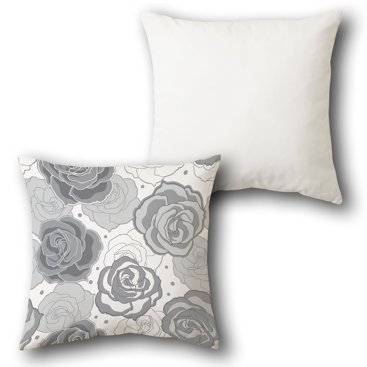Grey Rose Cushion Single (Front & Back)