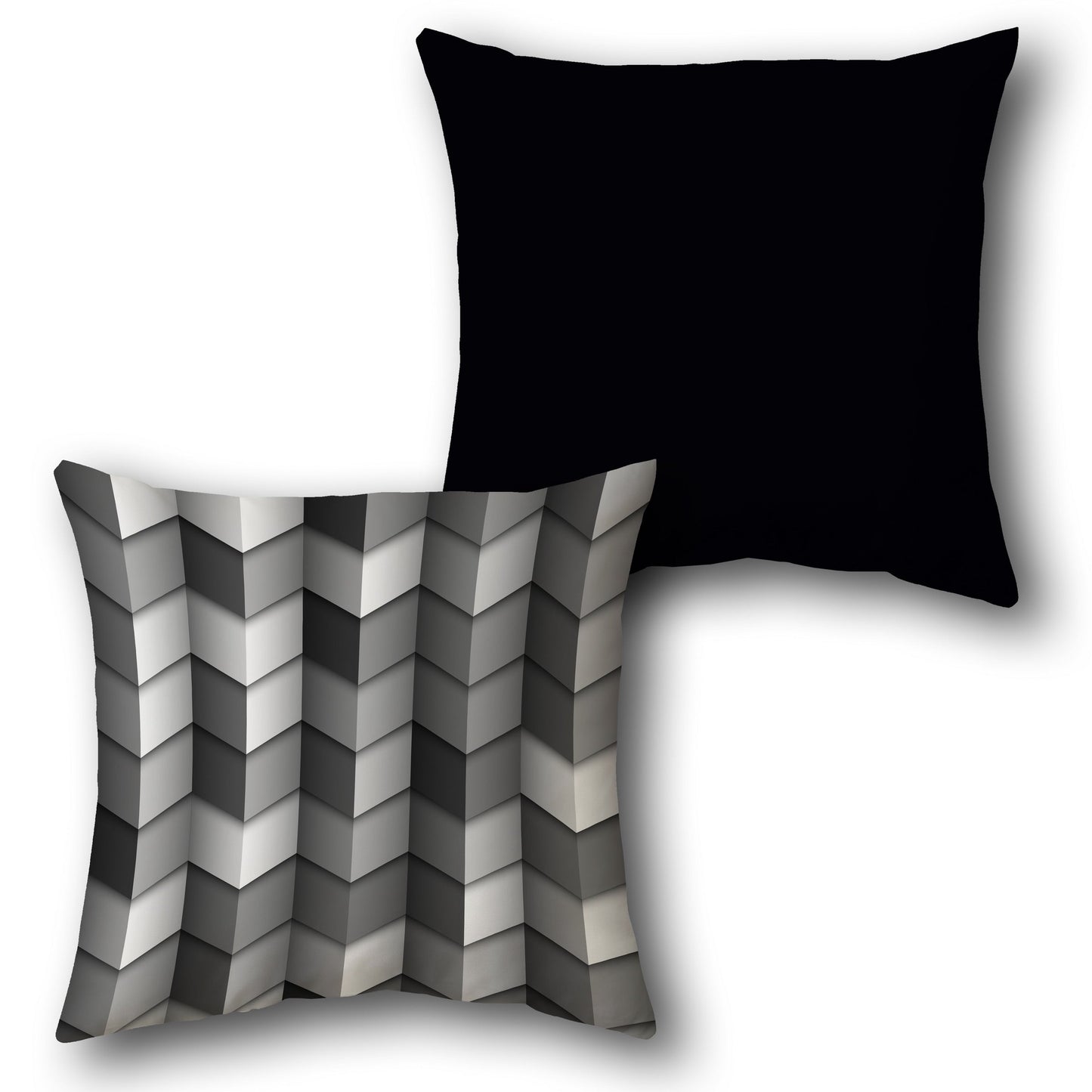 3D Chevron Gray-Black Cushion (Front & Back)