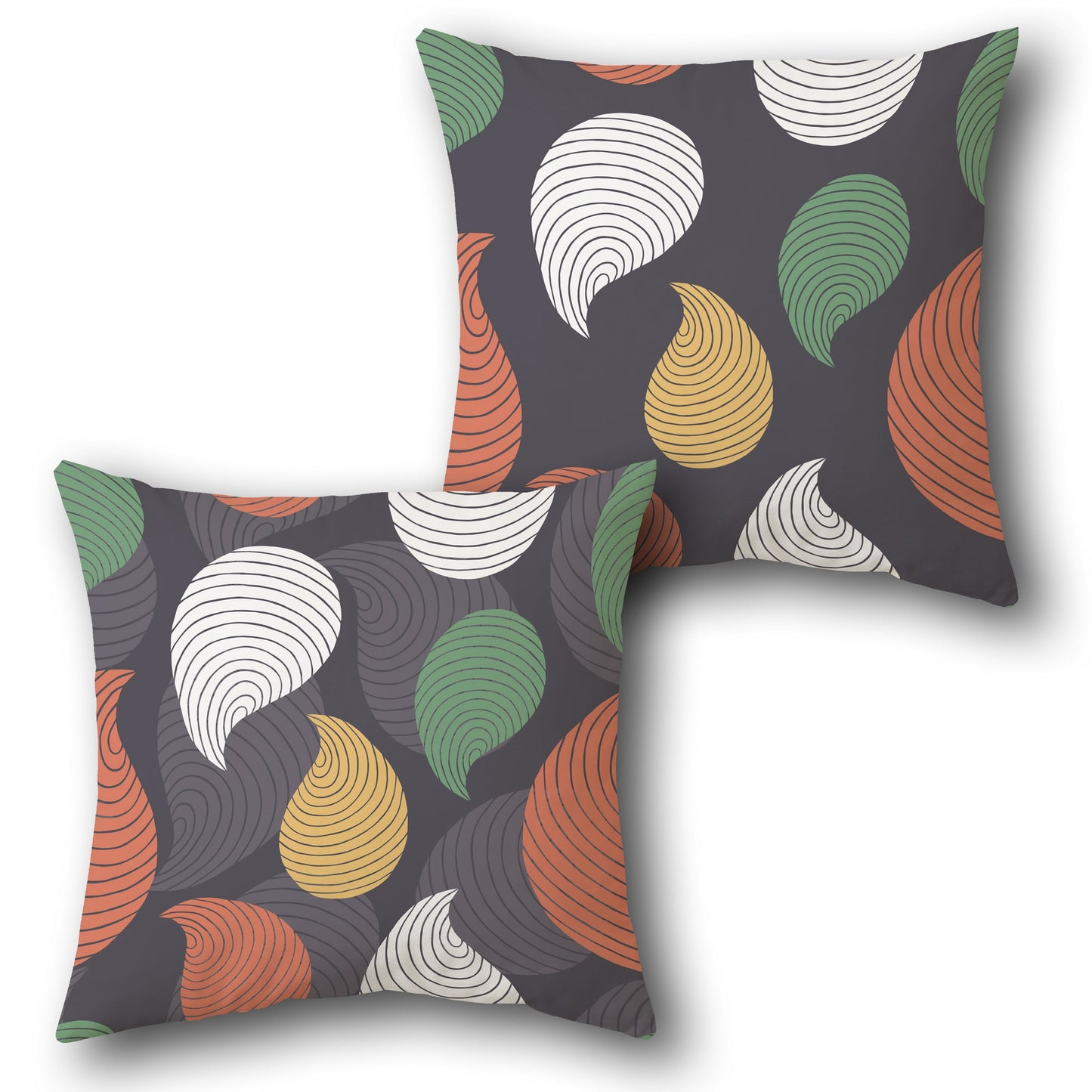 Charcoal Abstract Swirl Cushion (Front & Back)