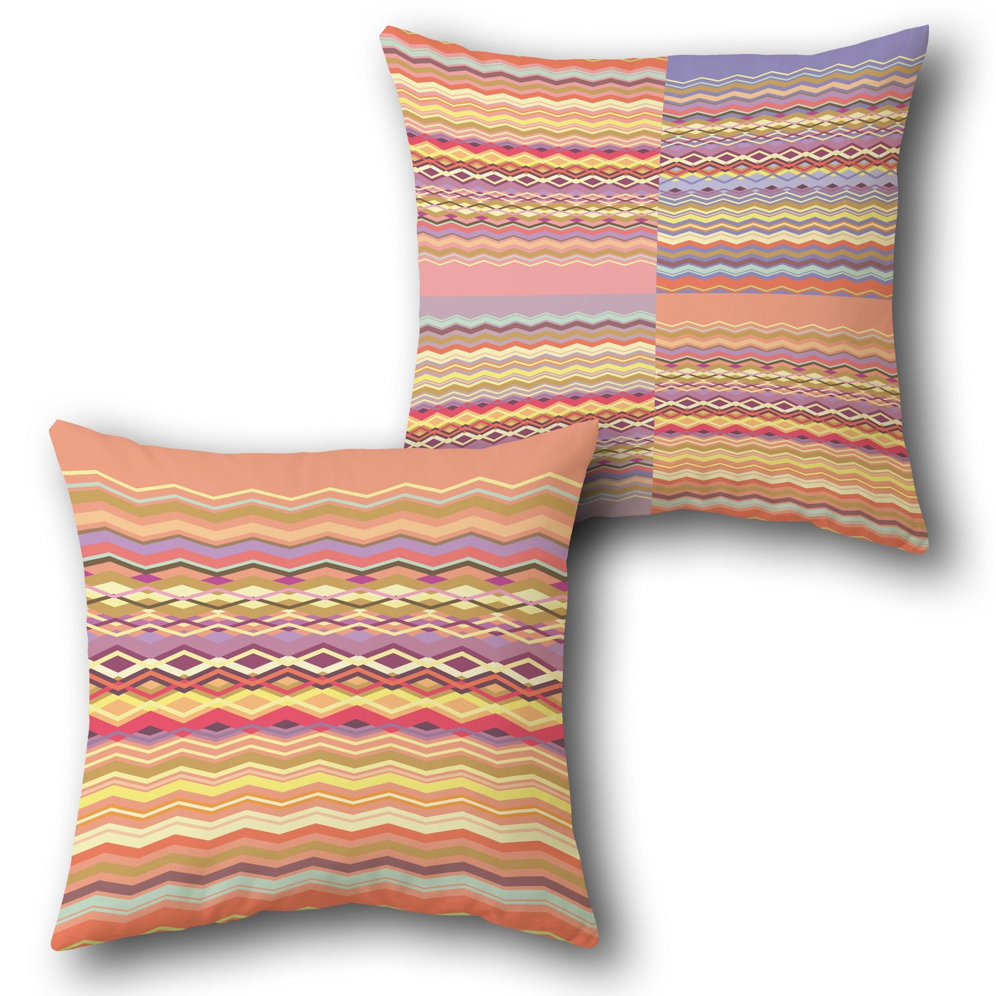 Multicolor Zigzag Vibrance Cushion (Front & Back)
