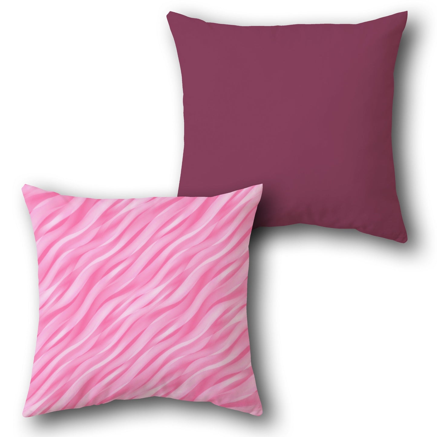 Pink-Maroon Wavy Bliss Cushion (Front & Back)