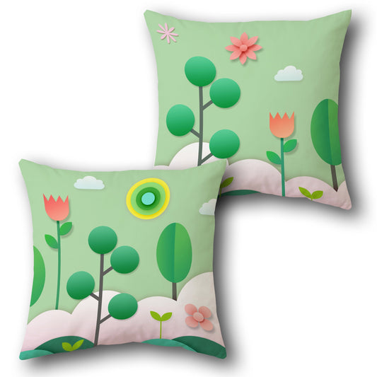 Whimsical Garden Sun   Design Single Cushion (Front & Back)