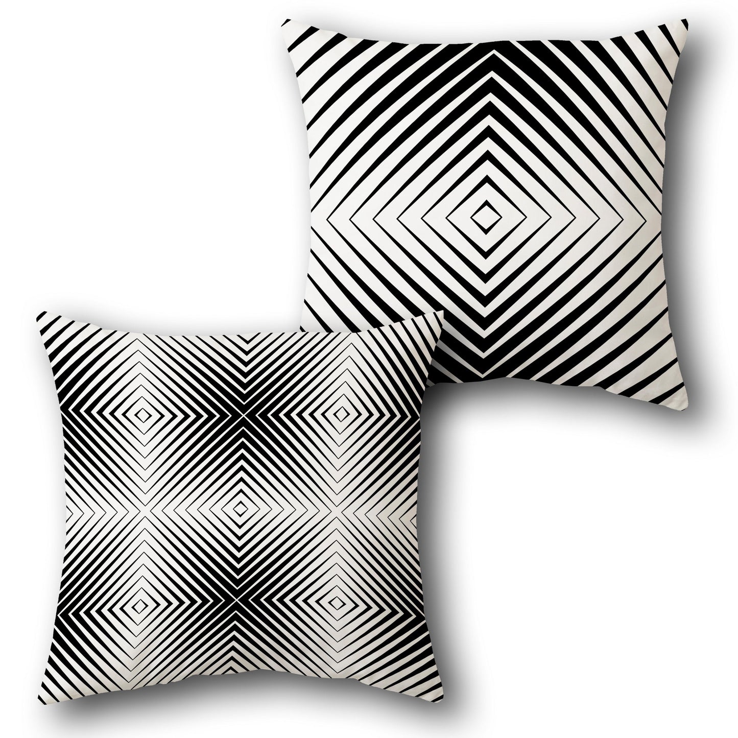 Geometric Diamond Wave   Design Single Cushion (Front & Back)