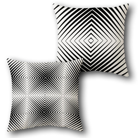 Geometric Diamond Wave   Design Single Cushion (Front & Back)
