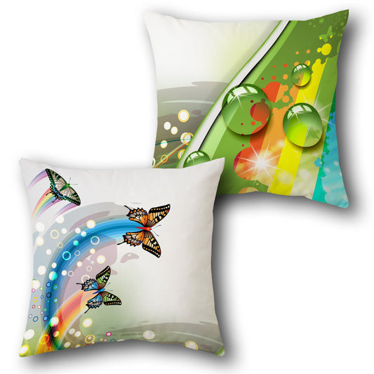 Butterfly Rainbow Glow   Design Single Cushion (Front & Back)
