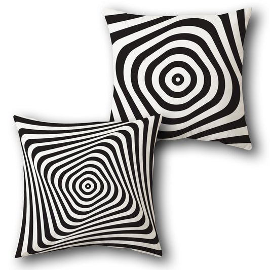 Concentric Square Spiral   Design Single Cushion (Front & Back)