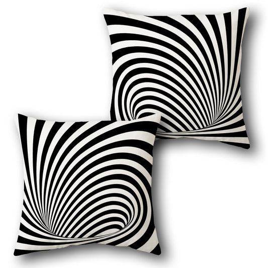 Hypnotic Spiral Throw   Design Single Cushion (Front & Back)