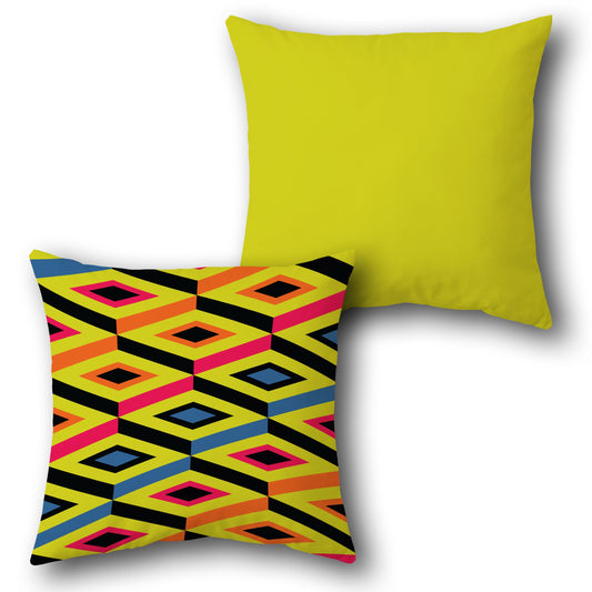 Neon Geometric Throw   Design Single Cushion (Front & Back)