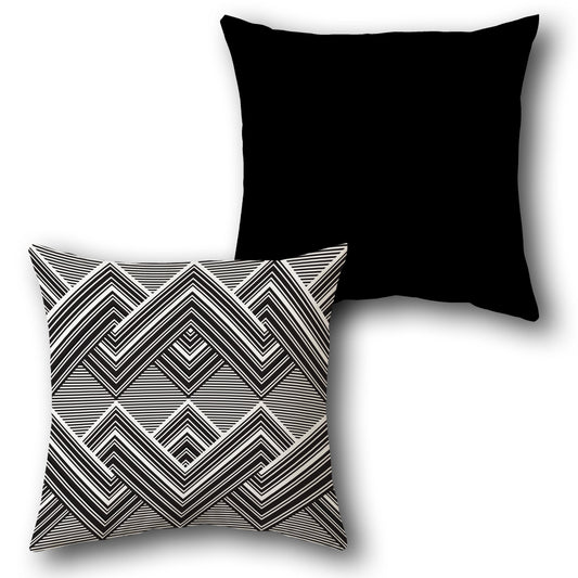 Monochrome Maze   Design Single Cushion (Front & Back)