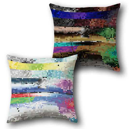 Mosaic Wave   Design Single Cushion (Front & Back)