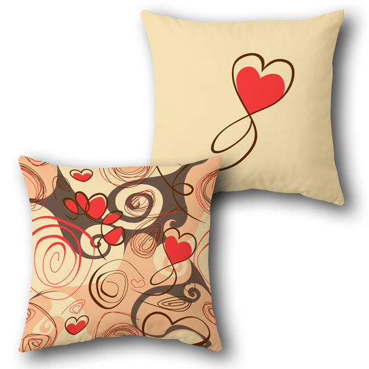 Swirling Hearts   Design Single Cushion (Front & Back)