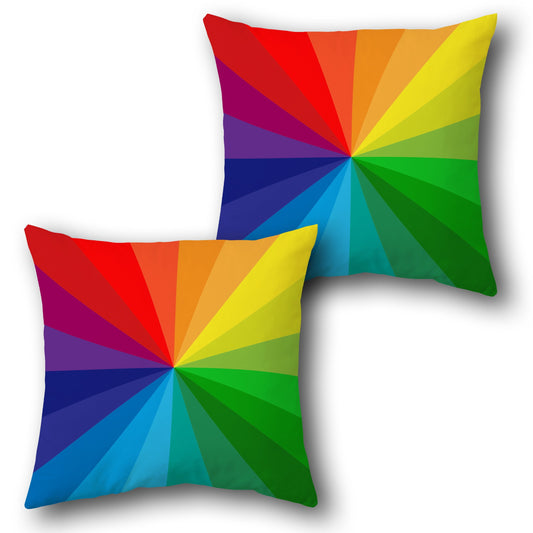 Rainbow Burst   Design Single Cushion (Front & Back)