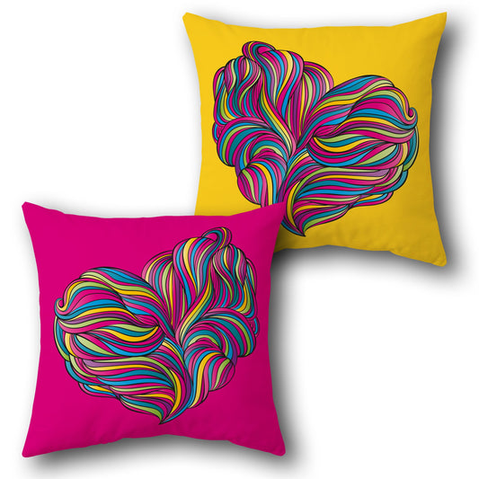 Flowing Heart   Design Single Cushion (Front & Back)
