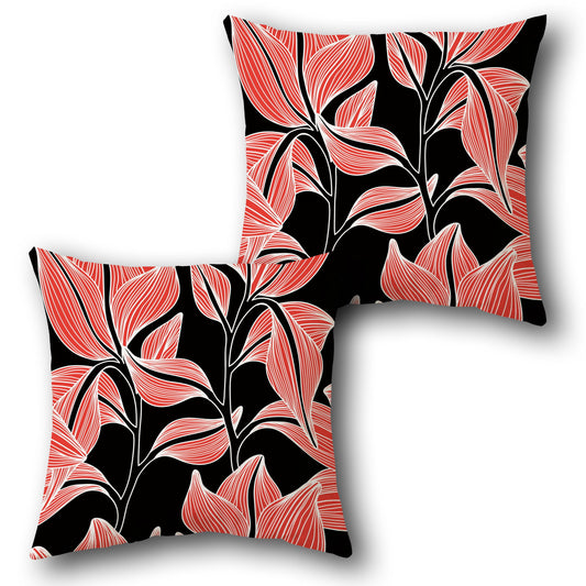 Floral Red & White Patterned Throw   Design Single Cushion (Front & Back)