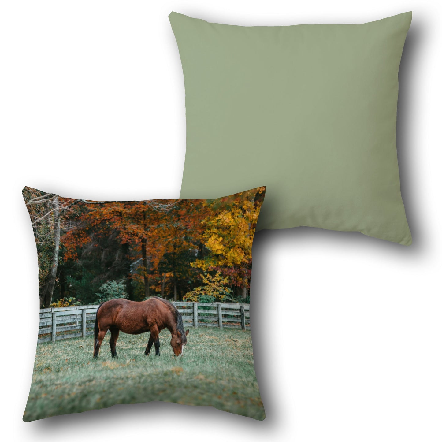 Autumn Horse   Design Cushion Single (Front & Back)