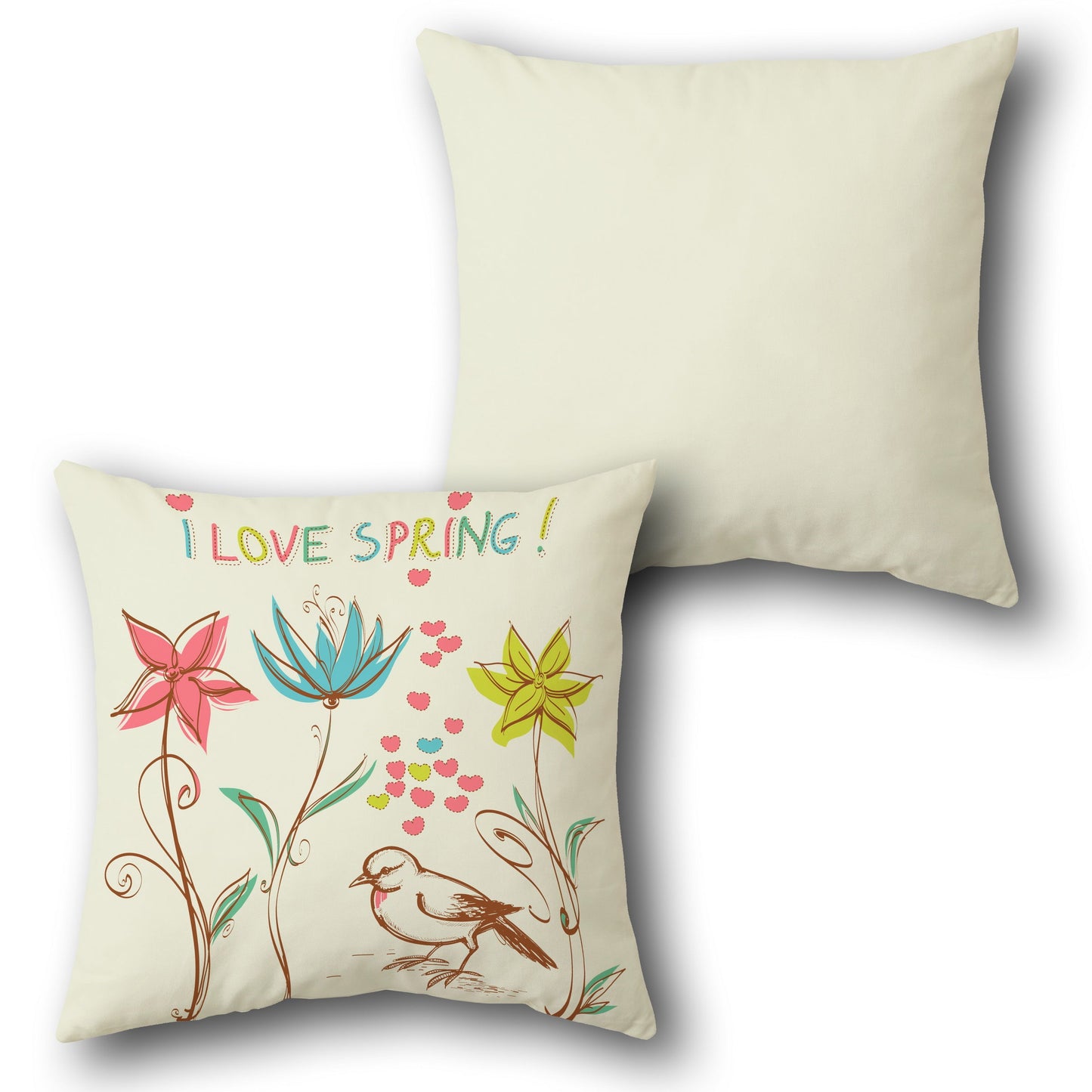 Spring Whimsy    Design Cushion Single (Front & Back)