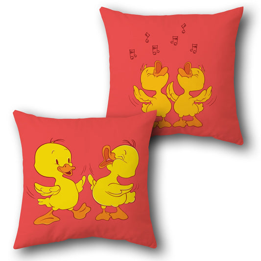 Dancing & Singing Duck Cartoon    Design Cushion Single (Front & Back)