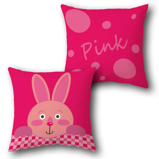 Pink Bunny Peeker    Design Cushion Single (Front & Back)