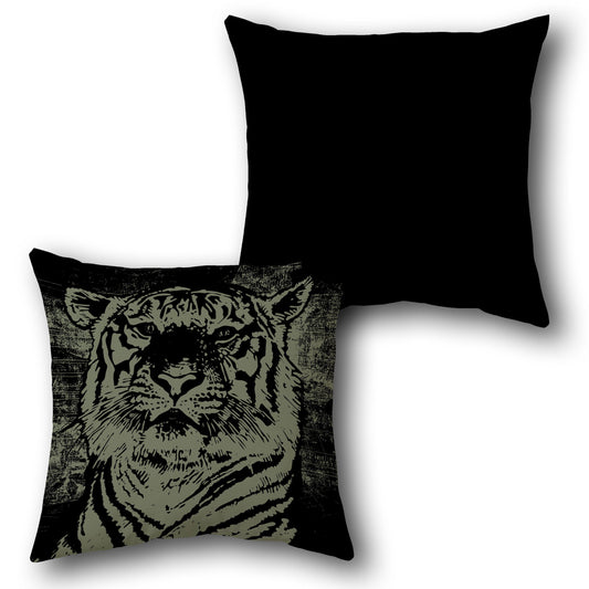 Grunge Tiger Portrait    Design Cushion Single (Front & Back)