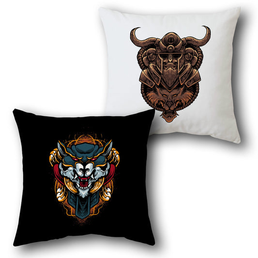 Mythic Warrior & Beast     Design Cushion Single (Front & Back)
