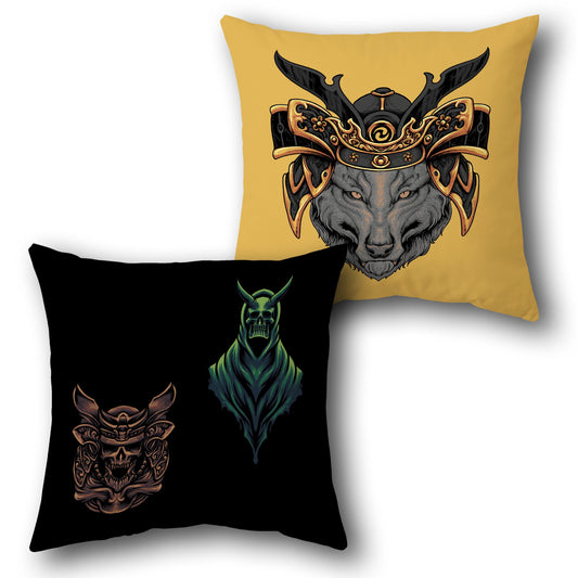 Samurai Spirit & Demon Warrior     Design Cushion Single (Front & Back)