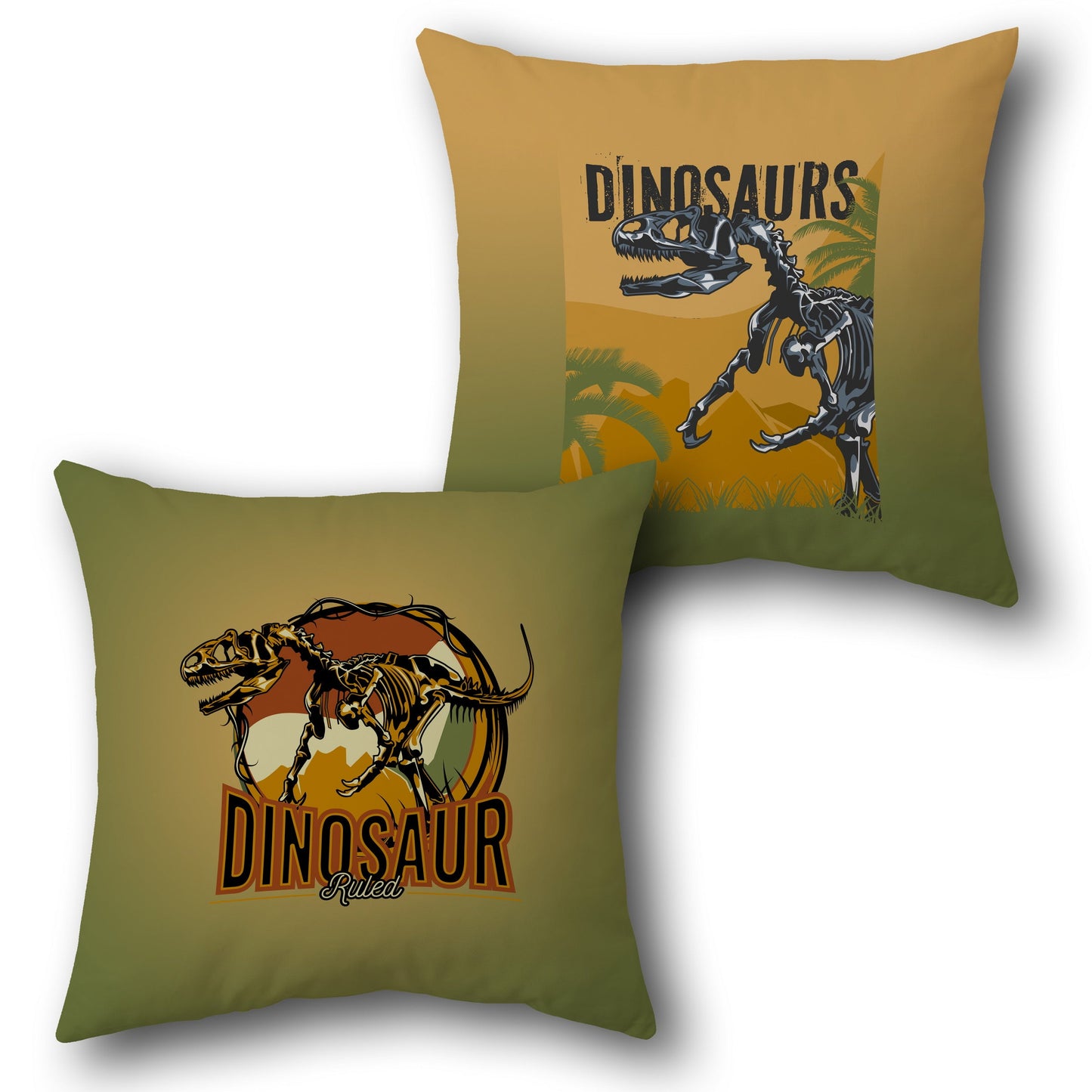 Dinosaur Fossil Skeleton     Design Cushion Single (Front & Back)