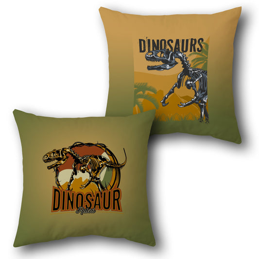 Dinosaur Fossil Skeleton     Design Cushion Single (Front & Back)
