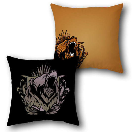 Roaring Bear Tribal    Design Cushion Single (Front & Back)