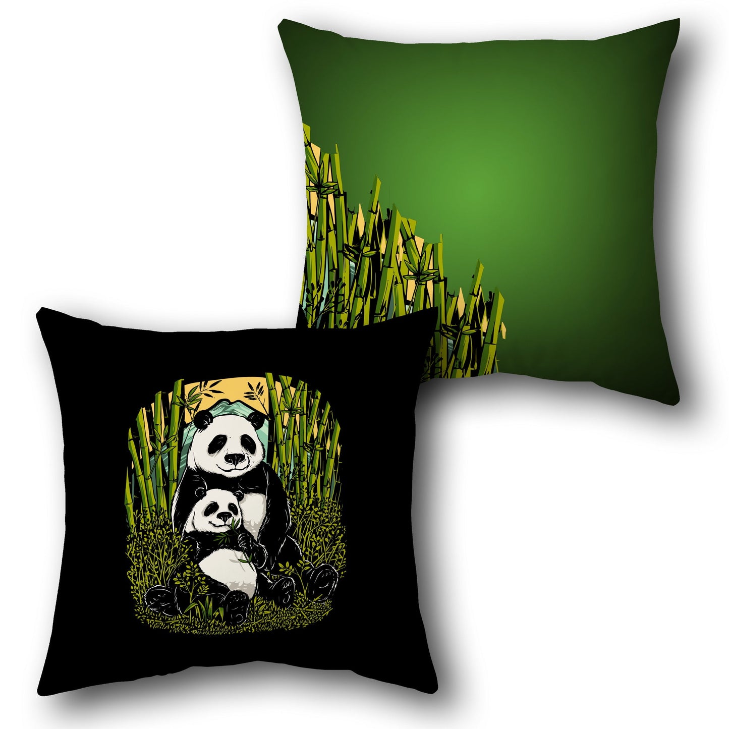 Panda Bamboo Haven    Design Cushion Single (Front & Back)