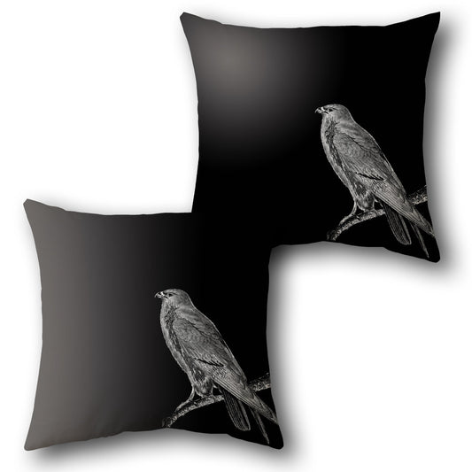 Noir Falcon Silhouette    Design Cushion Single (Front & Back)