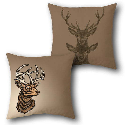 Woodland Stag Sketch    Design Cushion Single (Front & Back)